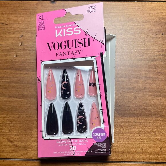 KISS Voguish Fantasy Glow in the Dark Stiletto Press on Nails - Picture 5 of 7